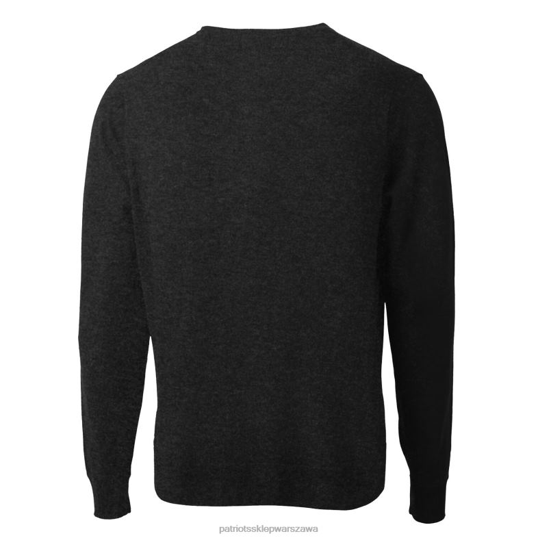 Patriots Jersey mężczyźni Cutter & Buck czarny sweter z logo Lakemont Tri-Blend z dekoltem w szpic odzież 6RBB1648