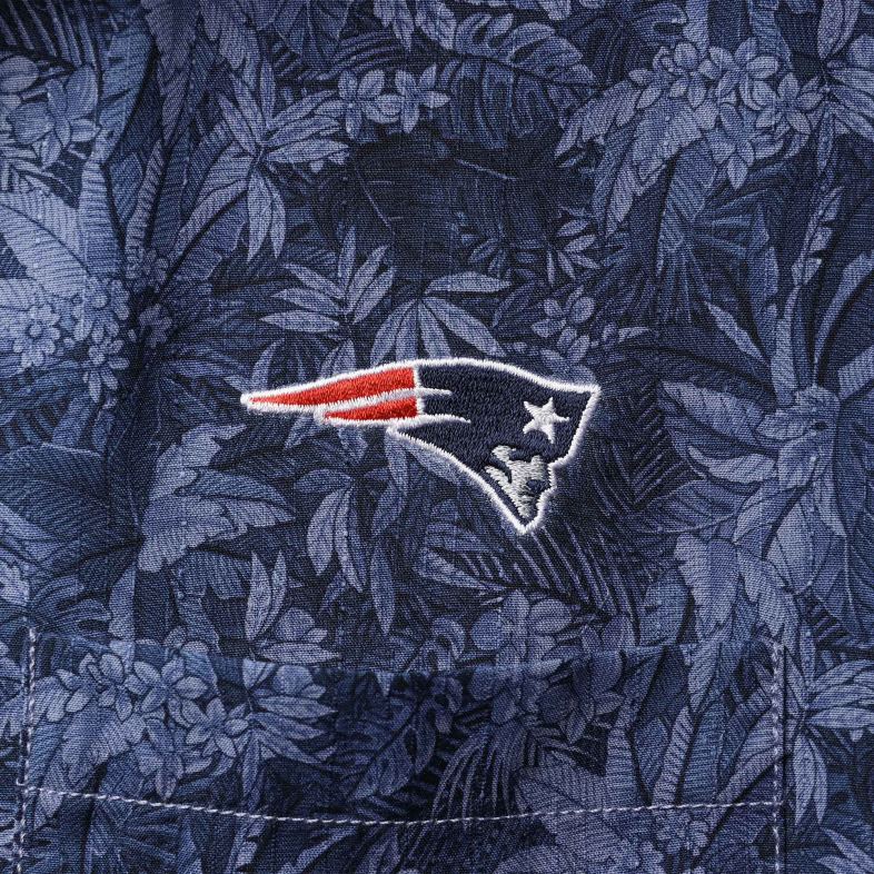 Patriots Jersey mężczyźni Zapinana na guziki koszula tommy bahama w kolorze granatowym w kolorze dżungli odzież 6RBB1682