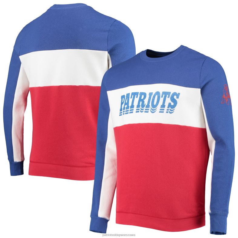 Patriots Jersey mężczyźni bluza z kapturem typu fast food w kolorze królewskim/czerwonym odzież 6RBB1662
