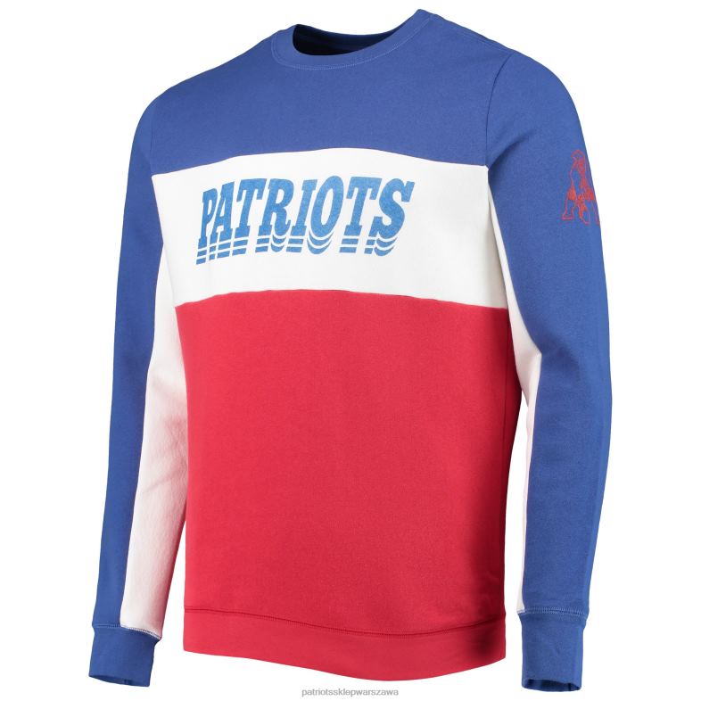Patriots Jersey mężczyźni bluza z kapturem typu fast food w kolorze królewskim/czerwonym odzież 6RBB1662