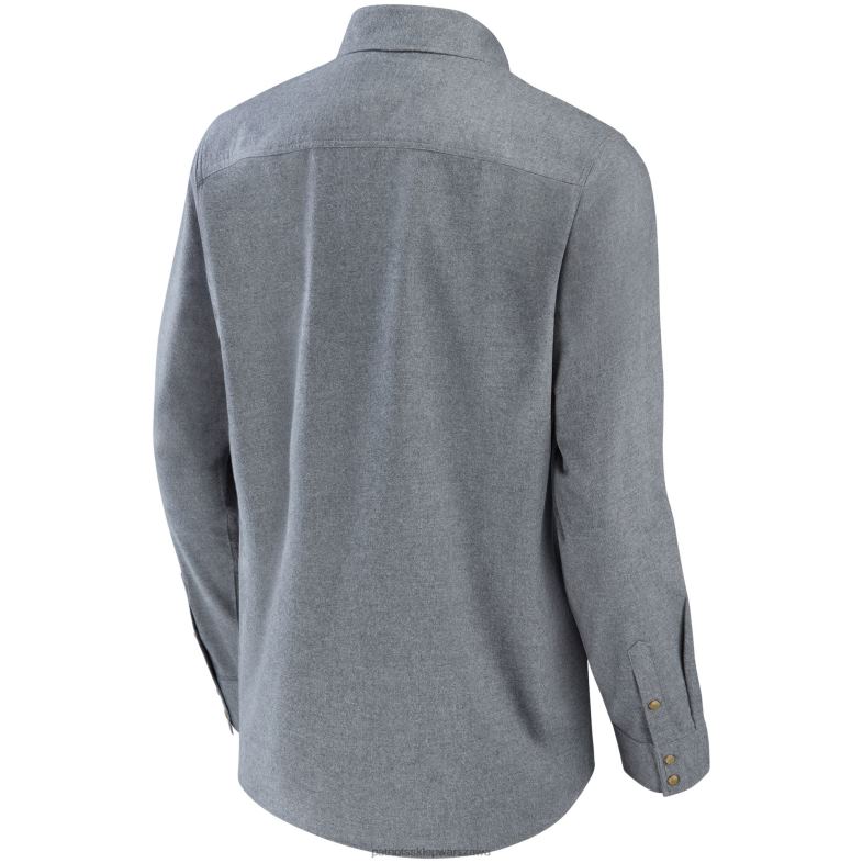 Patriots Jersey mężczyźni nfl x darius rucker collection by fanatics szara koszula chambray zapinana na guziki z długim rękawem odzież 6RBB1650