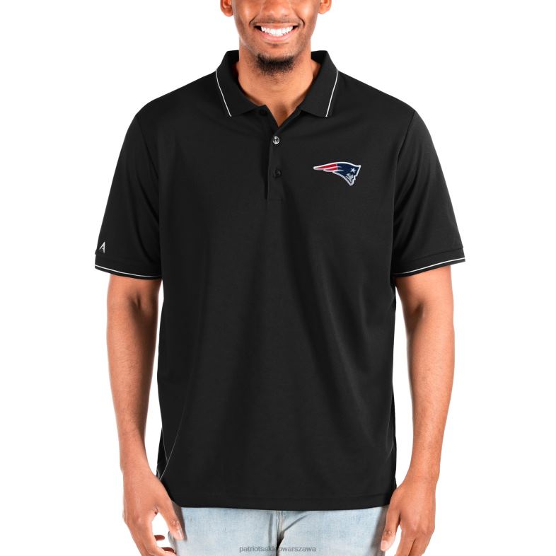 Patriots Jersey mężczyźni Antigua czarna duża i wysoka zamożna koszulka polo odzież 6RBB1447