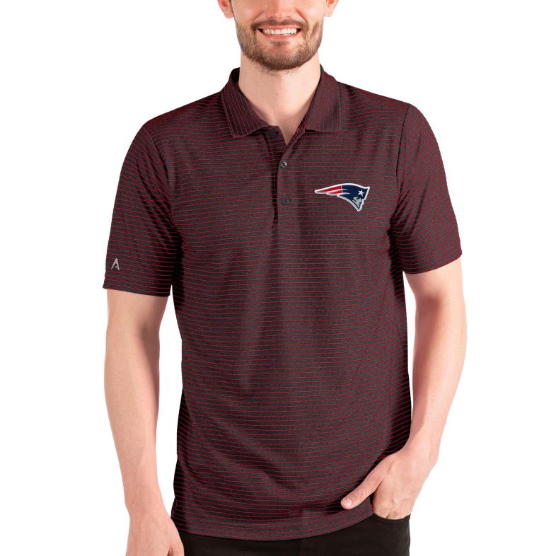 Patriots Jersey mężczyźni Antigua melanżowa czarno-czerwona koszulka polo odzież 6RBB1482