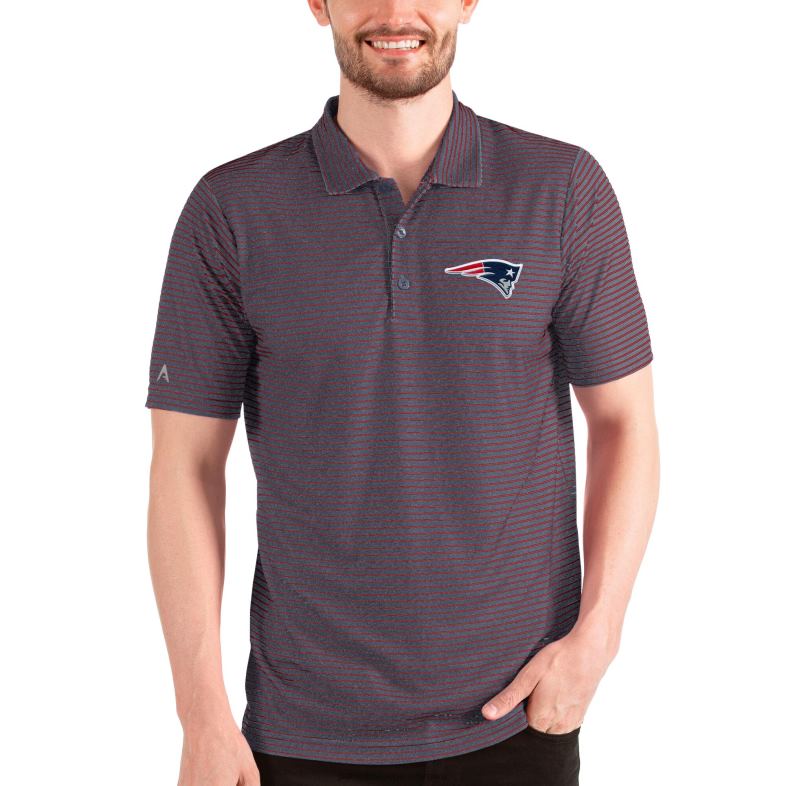 Patriots Jersey mężczyźni Antigua melanżowa granatowa/czerwona koszulka polo z nadrukiem odzież 6RBB1479
