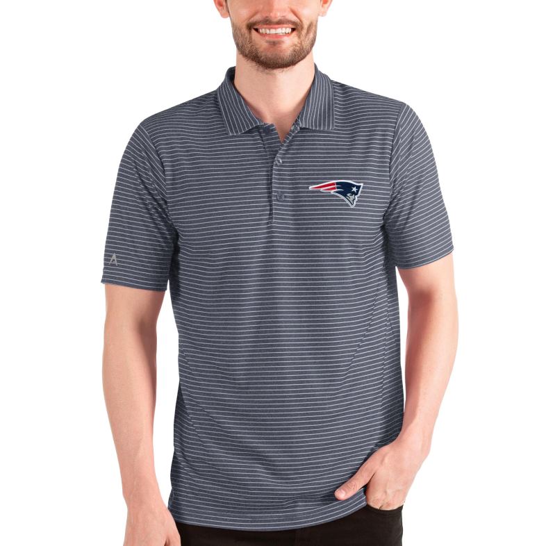 Patriots Jersey mężczyźni Antigua melanżowa granatowo-biała koszulka polo z nadrukiem odzież 6RBB1422