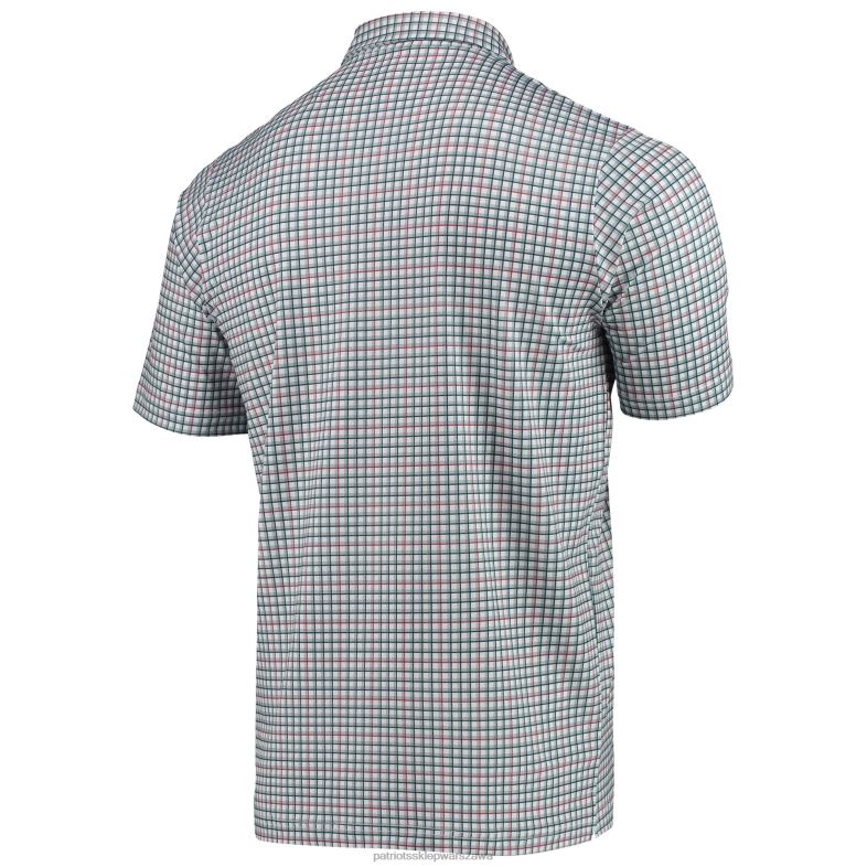 Patriots Jersey mężczyźni Antigua szaro-granatowa koszulka polo zapinana na guziki odzież 6RBB1423