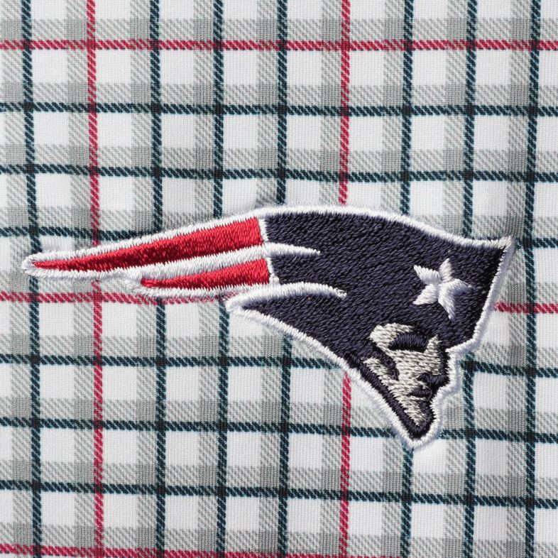 Patriots Jersey mężczyźni Antigua szaro-granatowa koszulka polo zapinana na guziki odzież 6RBB1423