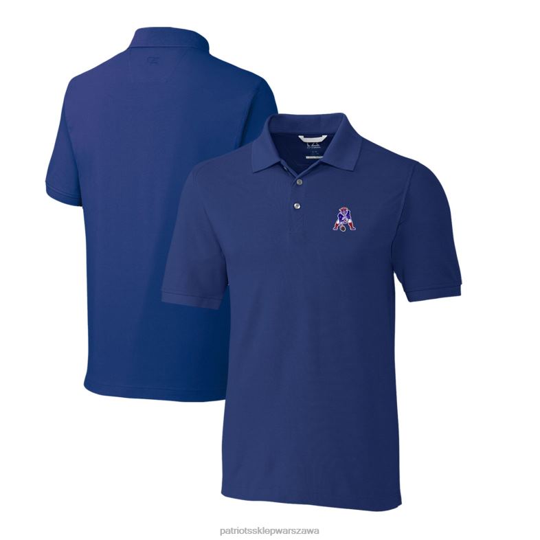 Patriots Jersey mężczyźni Cut & Buck Royal Advantage Tri-blend pique duże i wysokie polo typu retro odzież 6RBB1462