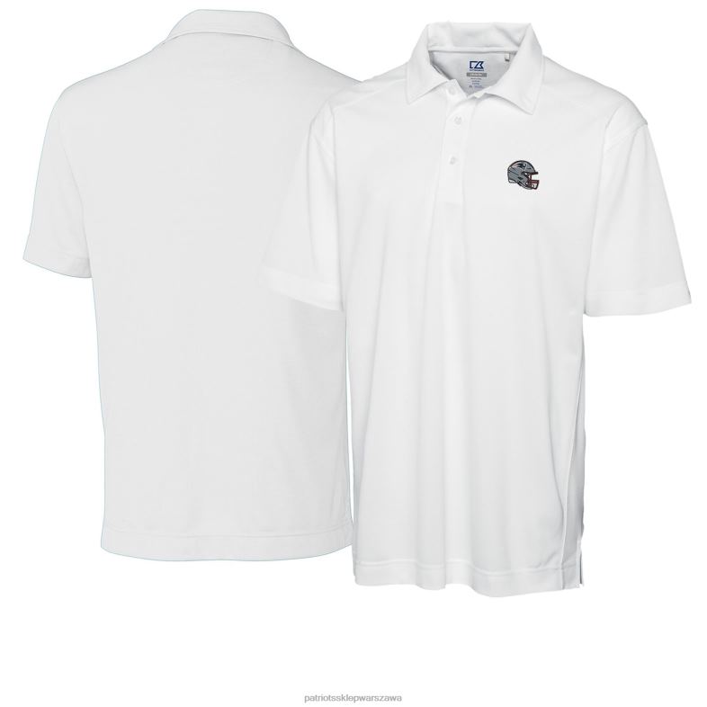 Patriots Jersey mężczyźni Cut & Buck biały kask drytec gatunek teksturowanej solidnej koszulki polo odzież 6RBB1315
