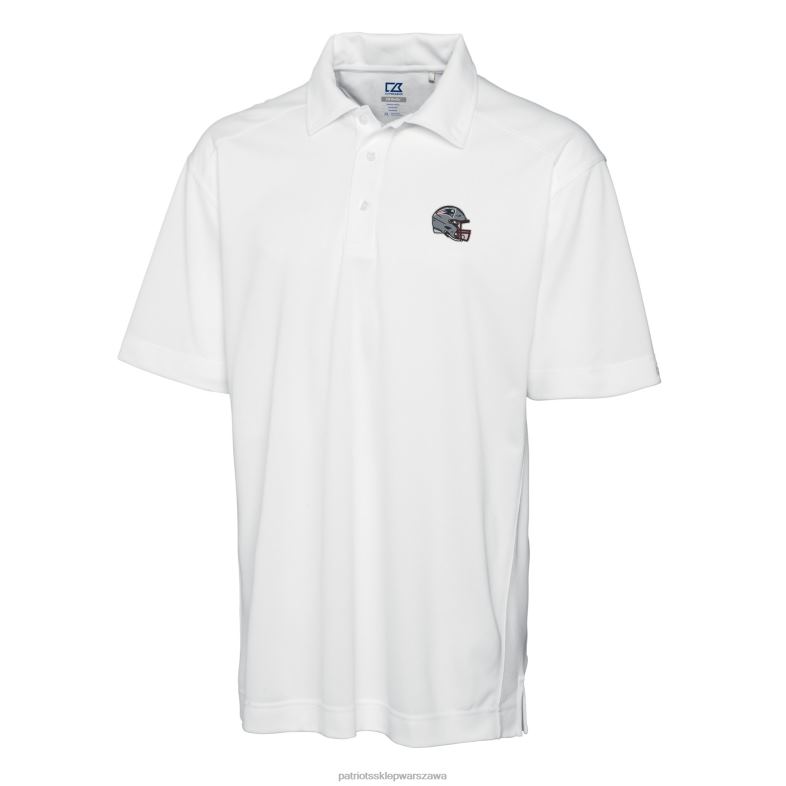 Patriots Jersey mężczyźni Cut & Buck biały kask drytec gatunek teksturowanej solidnej koszulki polo odzież 6RBB1315