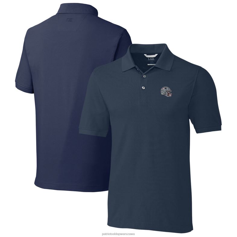 Patriots Jersey mężczyźni Cut & Buck granatowy kask Advantage Tri-blend pique polo odzież 6RBB1285