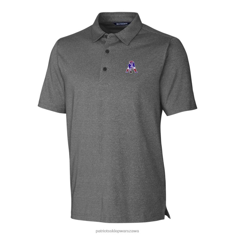 Patriots Jersey mężczyźni Cutter & Buck Heather Antracytowy węgiel drzewny Wykuj melanżową rozciągliwą koszulkę polo odzież 6RBB1598