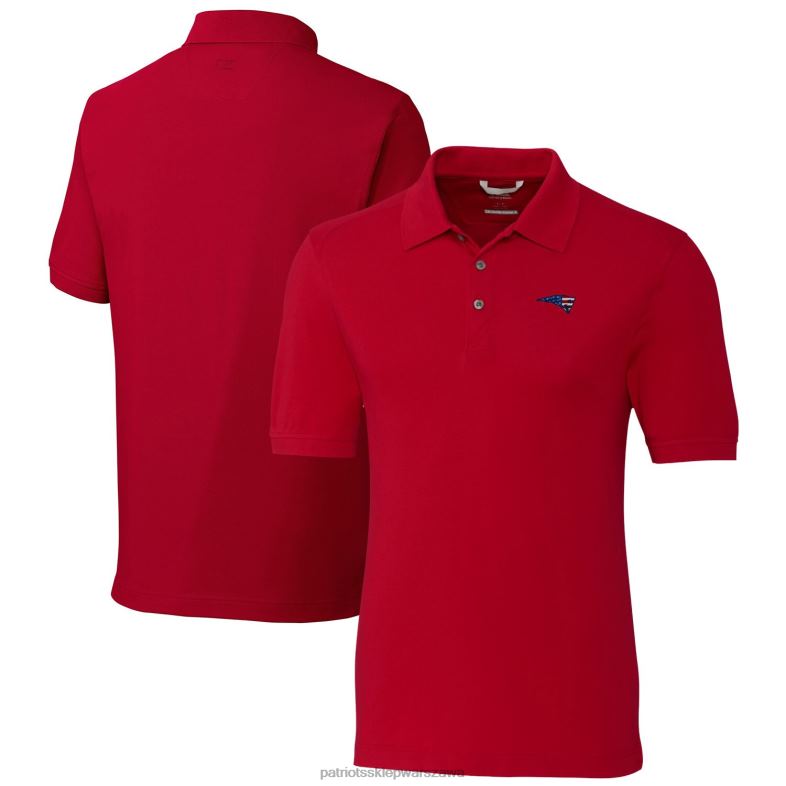 Patriots Jersey mężczyźni Cutter & Buck Red Americana Advantage Tri-Blend pique polo odzież 6RBB1522