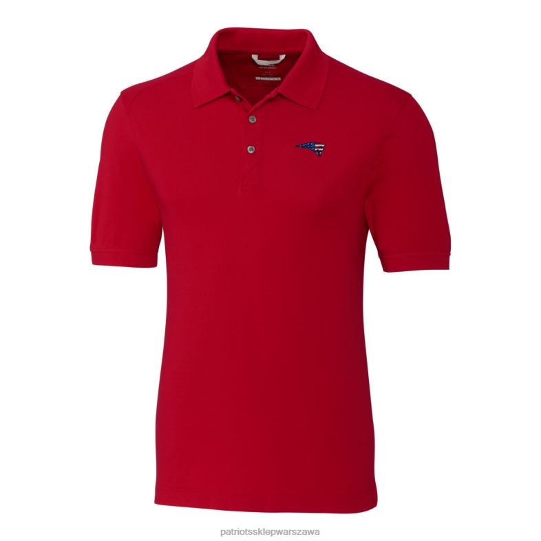 Patriots Jersey mężczyźni Cutter & Buck Red Americana Advantage Tri-Blend pique polo odzież 6RBB1522