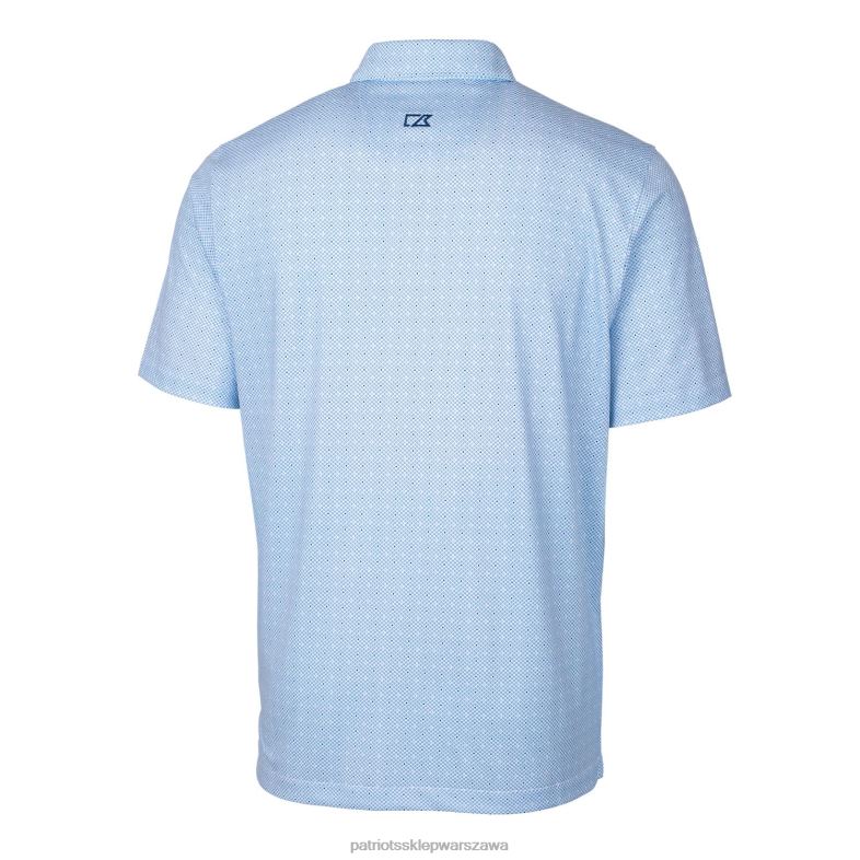 Patriots Jersey mężczyźni Cutter & Buck Royal Throwback Logo Pike Elastyczna koszulka polo z podwójnym nadrukiem w kropki odzież 6RBB1373
