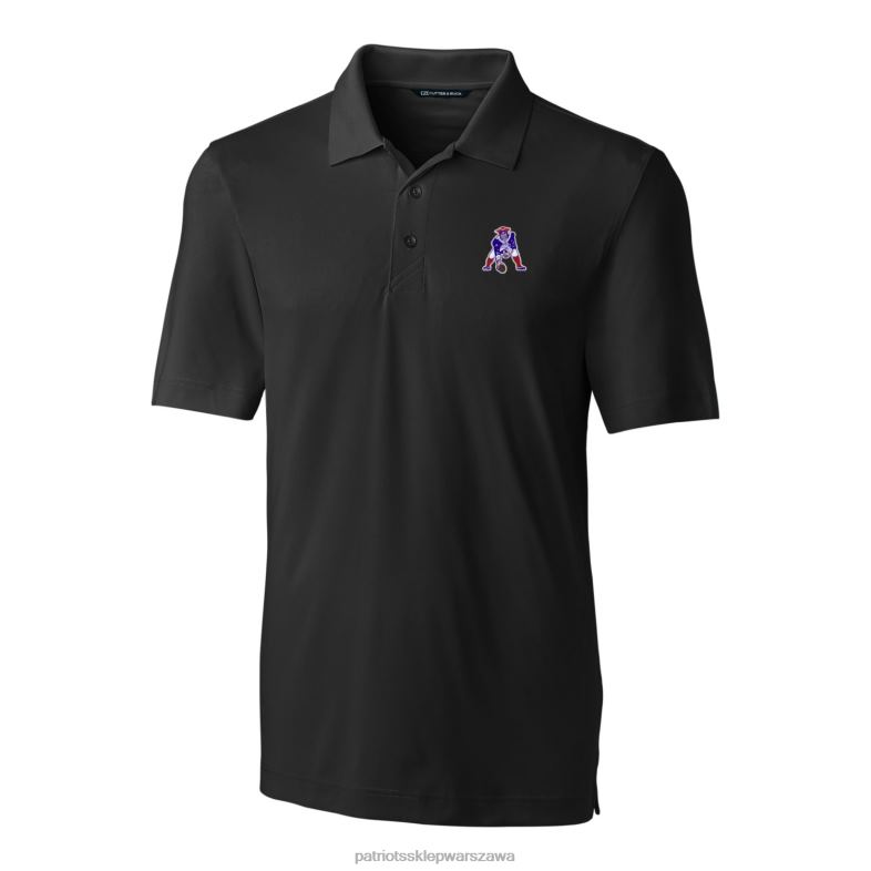 Patriots Jersey mężczyźni Cutter & Buck czarne logo z przeszłości kute elastyczne polo odzież 6RBB1565