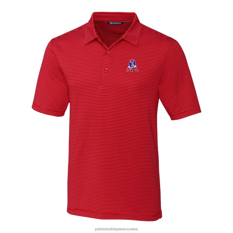 Patriots Jersey mężczyźni Cutter & Buck czerwone logo retro wykute ołówkowe polo ze stretchem odzież 6RBB1600