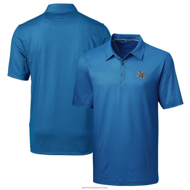 Patriots Jersey mężczyźni Cutter & Buck granatowy kask szczupakowy mini proporzec z nadrukiem stretch polo odzież 6RBB1334