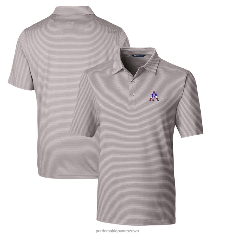 Patriots Jersey mężczyźni Cutter & Buck szare logo retro wykute ołówkowe polo ze stretchem odzież 6RBB1592