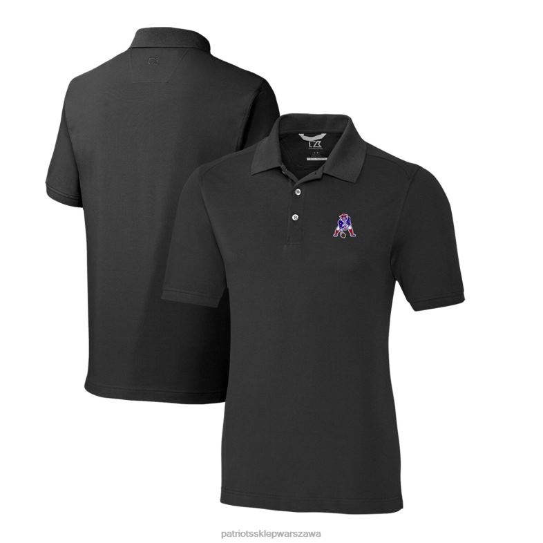Patriots Jersey mężczyźni Czarna koszulka polo z piki Cutter & Buck Advantage z potrójną mieszanką odzież 6RBB1436