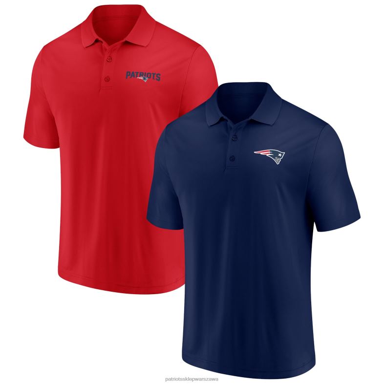 Patriots Jersey mężczyźni Dwupak polo z logo fanatics w kolorze granatowo-czerwonym odzież 6RBB1268