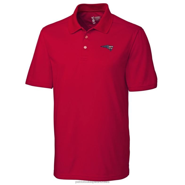 Patriots Jersey mężczyźni Koszulka polo Cutter & Buck Red Americana Fairwood odzież 6RBB1517