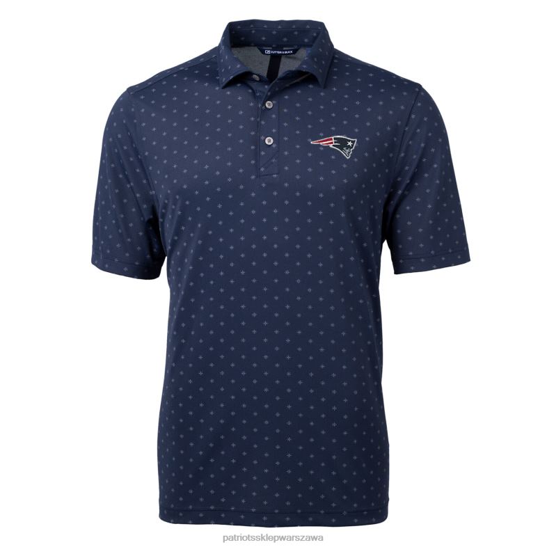 Patriots Jersey mężczyźni Koszulka polo Cutter & Buck w kolorze granatowym z eko piki odzież 6RBB1390
