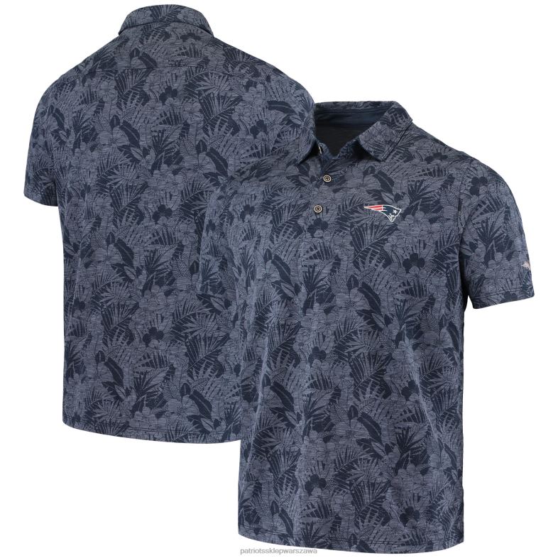 Patriots Jersey mężczyźni Koszulka polo Tommy Bahama Navy Sport Palmetto Palms odzież 6RBB1492