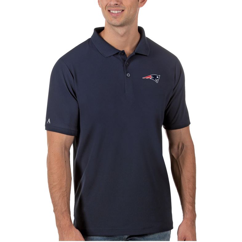 Patriots Jersey mężczyźni Koszulka polo pique z kolekcji Navy Antigua odzież 6RBB1374