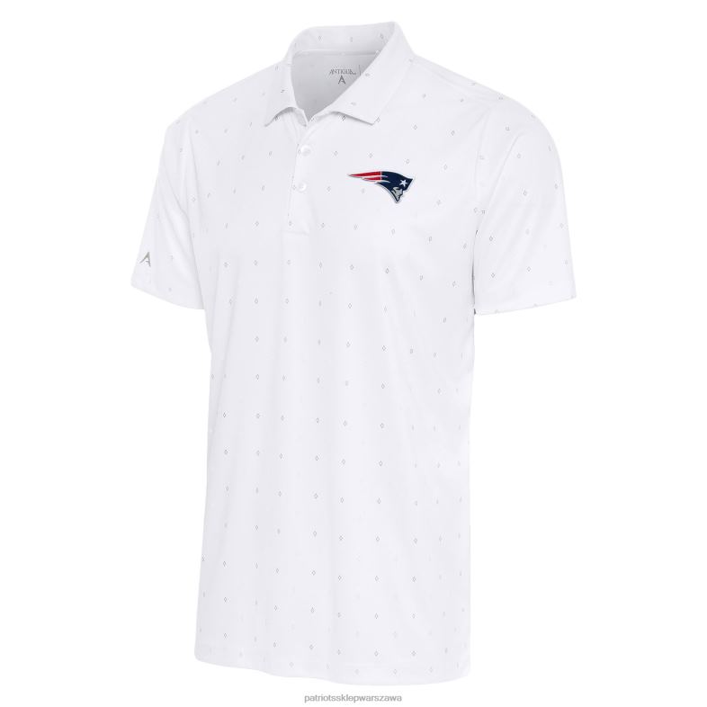 Patriots Jersey mężczyźni biała koszulka polo z 19 dołkami Antigua odzież 6RBB1454