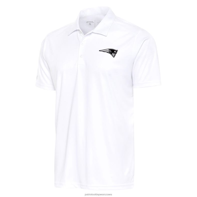 Patriots Jersey mężczyźni biała, metaliczna koszulka polo z logo Antigua odzież 6RBB1428