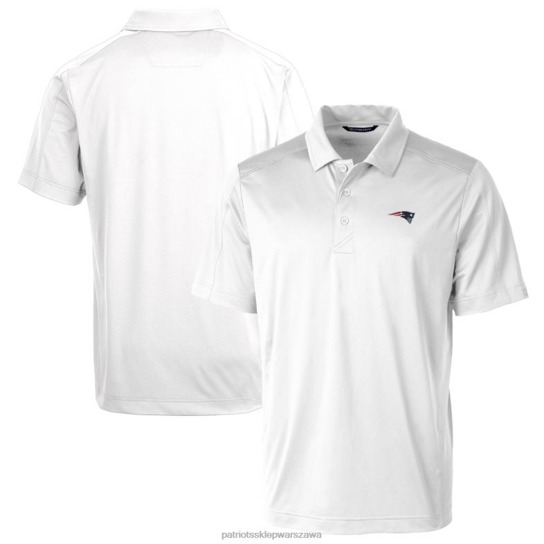 Patriots Jersey mężczyźni biała, teksturowana, elastyczna koszulka polo firmy Cutter & Buck Prospekt odzież 6RBB1439