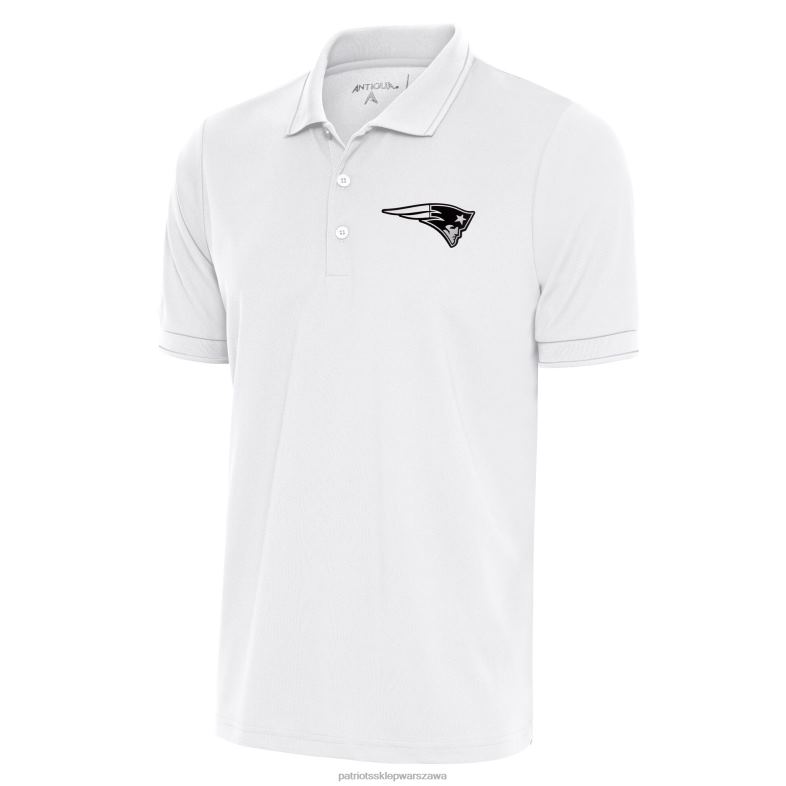 Patriots Jersey mężczyźni białe metaliczne logo antigua duże i wysokie zamożne polo odzież 6RBB1489