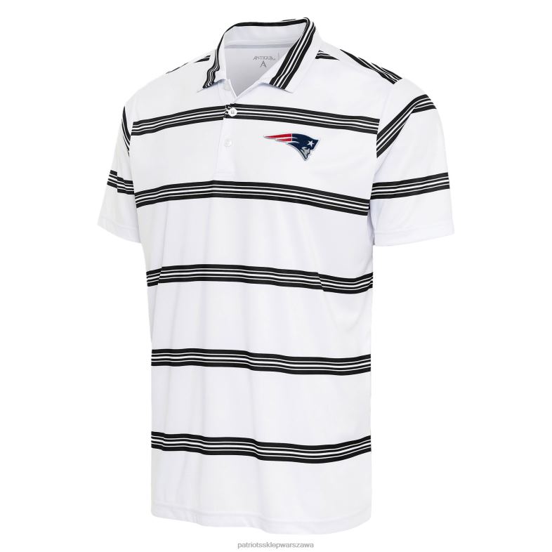 Patriots Jersey mężczyźni biało/czarna koszulka polo z rowkami Antigua odzież 6RBB1342
