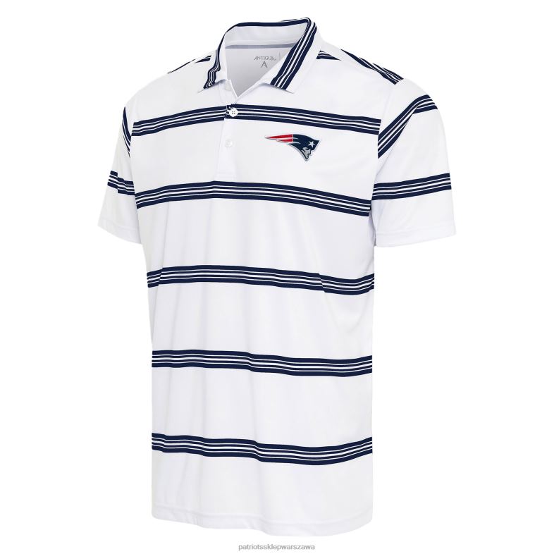 Patriots Jersey mężczyźni biało-granatowa koszulka polo Antigua odzież 6RBB1434