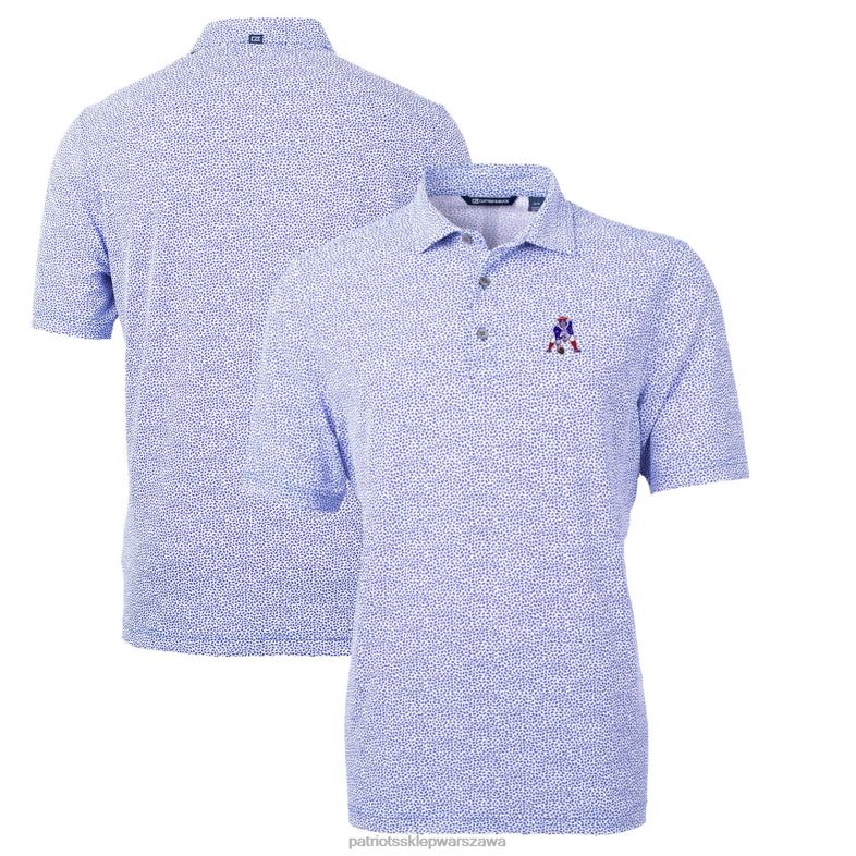 Patriots Jersey mężczyźni cut & buck niebieska koszulka polo z recyklingu cnota eco-pique botaniczna recykling odzież 6RBB1276