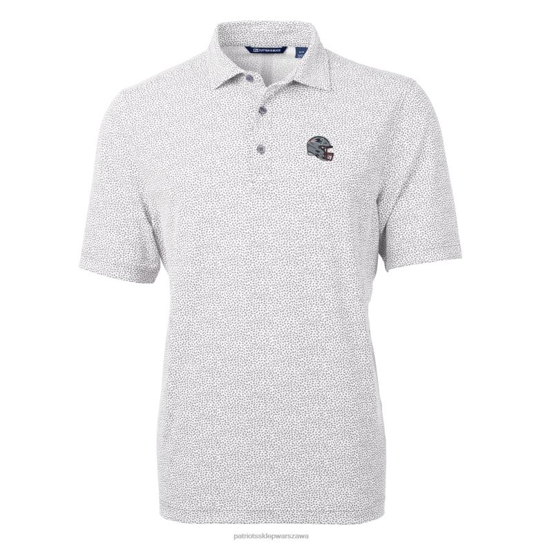 Patriots Jersey mężczyźni cut & buck szary kask cnota eco pique botaniczny nadruk polo z recyklingu odzież 6RBB1297