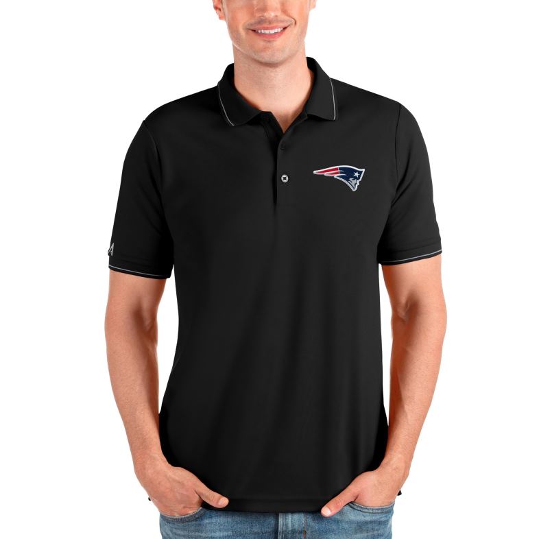 Patriots Jersey mężczyźni czarna zamożna koszulka polo z antigui odzież 6RBB1343