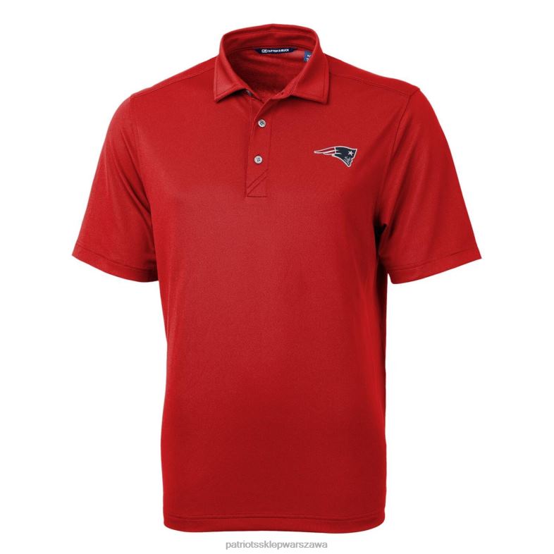 Patriots Jersey mężczyźni koszulka polo Cutter & Buck, wykonana z eko piki, wykonana z recyklingu, czerwona cnota odzież 6RBB1430