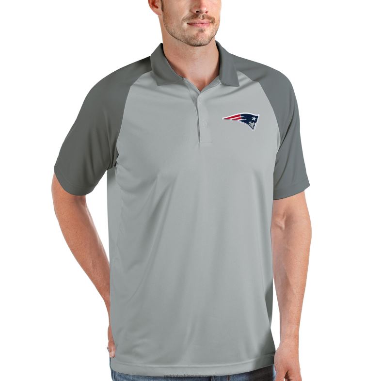 Patriots Jersey mężczyźni koszulka polo antigua szara/stalowa nova odzież 6RBB1495
