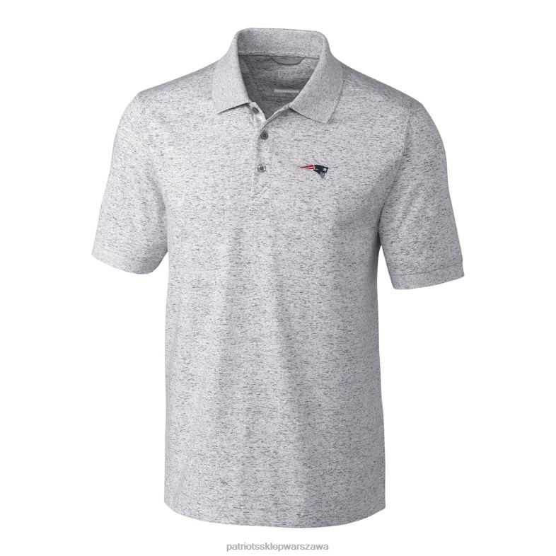 Patriots Jersey mężczyźni koszulka polo cutter & buck heather grey, duża i wysoka, space dye Advantage odzież 6RBB1518