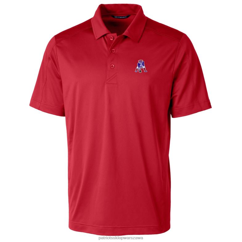 Patriots Jersey mężczyźni polo z teksturowanej, elastycznej tkaniny w stylu Cut & Buck w kolorze czerwonym odzież 6RBB1415