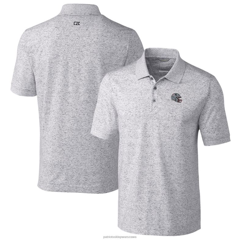 Patriots Jersey mężczyźni polo z trójwarstwowej mieszanki barwników w kolorze szarym firmy Cutter & Buck odzież 6RBB1300