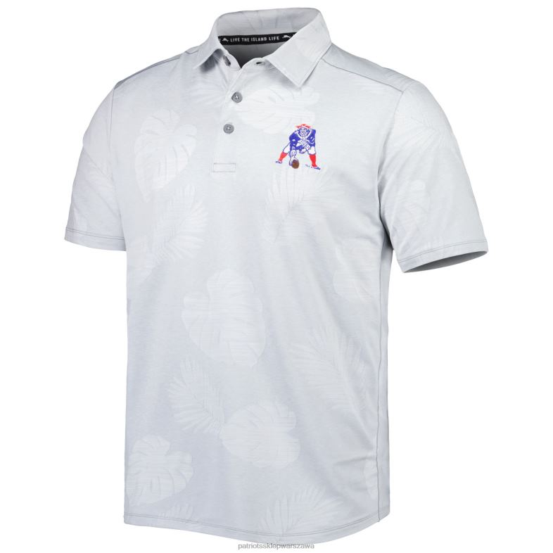Patriots Jersey mężczyźni szara koszulka polo tommy bahama delray frond islandzone odzież 6RBB1354