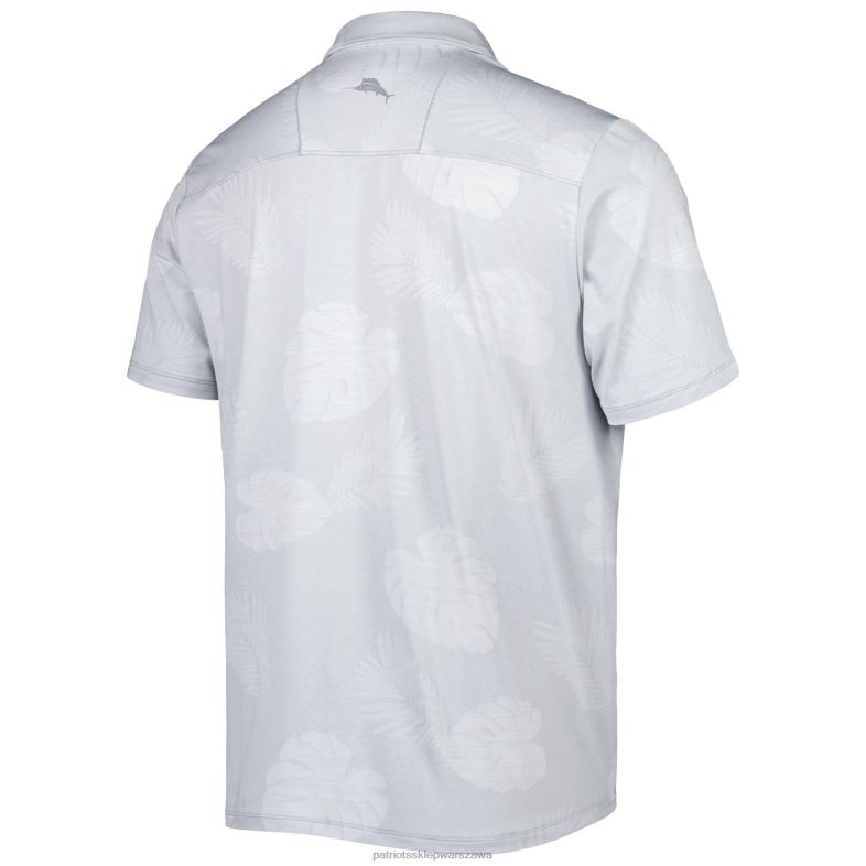 Patriots Jersey mężczyźni szara koszulka polo tommy bahama delray frond islandzone odzież 6RBB1354