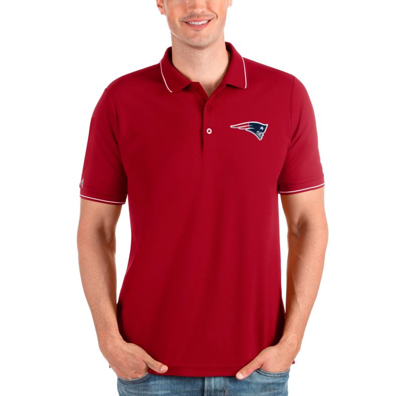 Patriots Jersey mężczyźni zamożna czerwona koszulka polo antigua odzież 6RBB1370
