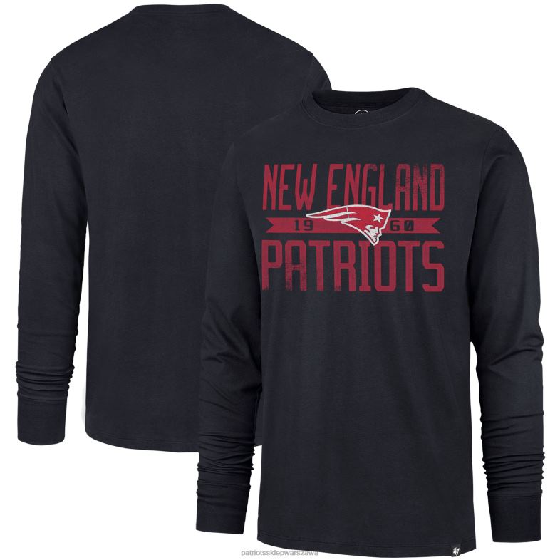 Patriots Jersey mężczyźni 47 Granatowy T-shirt marki Franklin z długimi rękawami odzież 6RBB1966