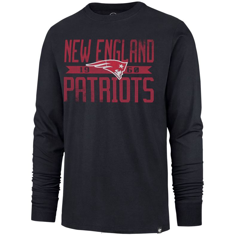 Patriots Jersey mężczyźni 47 Granatowy T-shirt marki Franklin z długimi rękawami odzież 6RBB1966