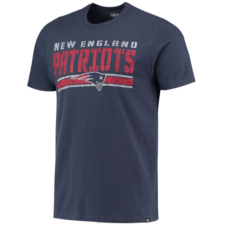 Patriots Jersey mężczyźni 47 T-shirt w paski w kolorze granatowym odzież 6RBB1909