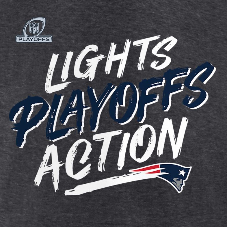 Patriots Jersey mężczyźni Fanatics branded Heathered Carbon 2021 nfl playoffs koszulka z oświetleniem akcji odzież 6RBB2073